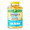 Spring Valley Maximum Care Omega-3 from Fish Oil; Eye, Brain, Bone & Heart Health Dietary Supplement Softgels, 2000 mg, 120 Count