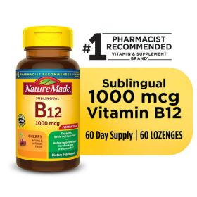 Nature Made Vitamin B12 Sublingual Sugar Free Micro-Lozenges 1000 mcg, 60 Count