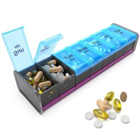 Extra Large Pill Organizer XXL Pill Box 7 Day Weekly Pill Organizer with AM PM Large Compartments Jumbo Pill Holder for Vitamins Huge Medicine Organiz