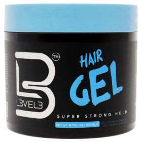 Super Strong Hair Gel by L3VEL3 for Men - 16.9 oz Gel