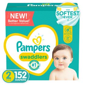 Pampers Swaddlers Diapers, Soft and Absorbent, Size 2, 152 count