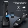 VACASSO Electric Body Hair Trimmer for Men Groin Hair Trimmer Ball Shaver w/Light&LED Display, USB Recharge Dock, Adjustable Ceramic Blade Head, Water