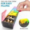 Colorful Extra Large Pill Organizer XXL Pill Box 7 Day Weekly Pill Organizer with AM PM Large Compartments Jumbo Pill Holder for Vitamins Huge Medicin