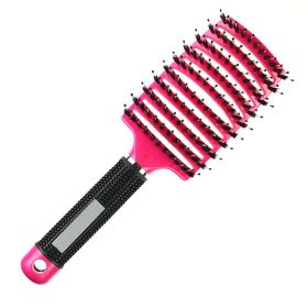 Hair Scalp Massage Comb Hairbrush Relief Stress Men Women Wet Curly Detangle Hair Brush For Salon Hairdressing Styling Hair Care (Color: Rose)