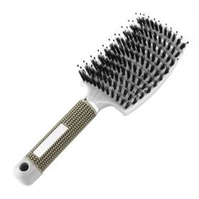 Hair Scalp Massage Comb Hairbrush Relief Stress Men Women Wet Curly Detangle Hair Brush For Salon Hairdressing Styling Hair Care (Color: White)