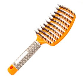 Hair Scalp Massage Comb Hairbrush Relief Stress Men Women Wet Curly Detangle Hair Brush For Salon Hairdressing Styling Hair Care (Color: Orange)