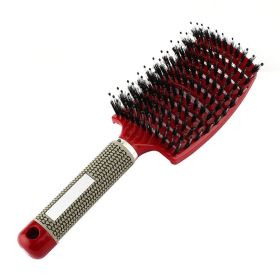 Hair Scalp Massage Comb Hairbrush Relief Stress Men Women Wet Curly Detangle Hair Brush For Salon Hairdressing Styling Hair Care (Color: Red)