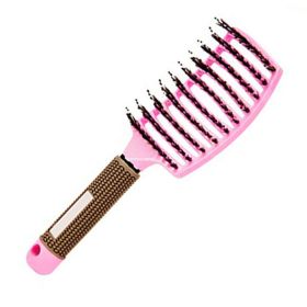 Hair Scalp Massage Comb Hairbrush Relief Stress Men Women Wet Curly Detangle Hair Brush For Salon Hairdressing Styling Hair Care (Color: Pink)