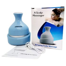 Electric Head Massage Health Care Antistress Relax Body Massagem Deep Tissue Wireless Scalp Massager Prevent Hair Loss Relieve (Color: Blue)