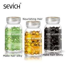 Sevich 3PCS/SET Keratin Complex Oil Hair Vitamin Capsule Set Moroccan Hair Care Oil Smooth Repair Damaged Hair Treatment Serum (Color: Silky Hair Set)