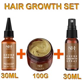 New Eco Styling Braiding Gel Traction Alopecia Chebe Powder Hair Growth Spray Anti Break Edges Control Hair Cream Wax Hair Care (Color: Chebe 3pcs set)