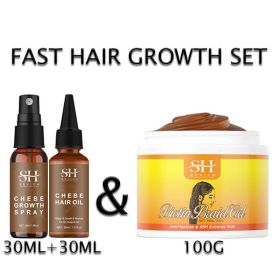 New Eco Styling Braiding Gel Traction Alopecia Chebe Powder Hair Growth Spray Anti Break Edges Control Hair Cream Wax Hair Care (Color: Hair Growth Kit)