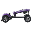 purple four-wheel electric folding scooter crutch storage purple mobility scooter.  Foldable travel portable mobile scooter mini four wheel